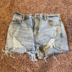 Casual Blue Distressed Jean Shorts